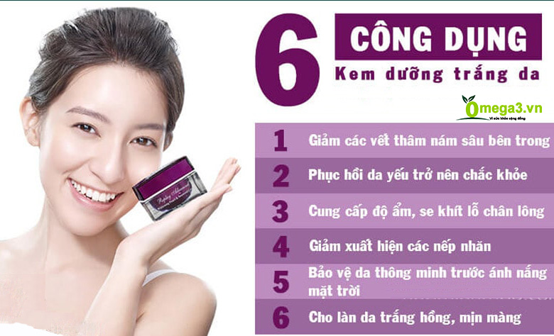 Công dụng của kem dưỡng trắng da